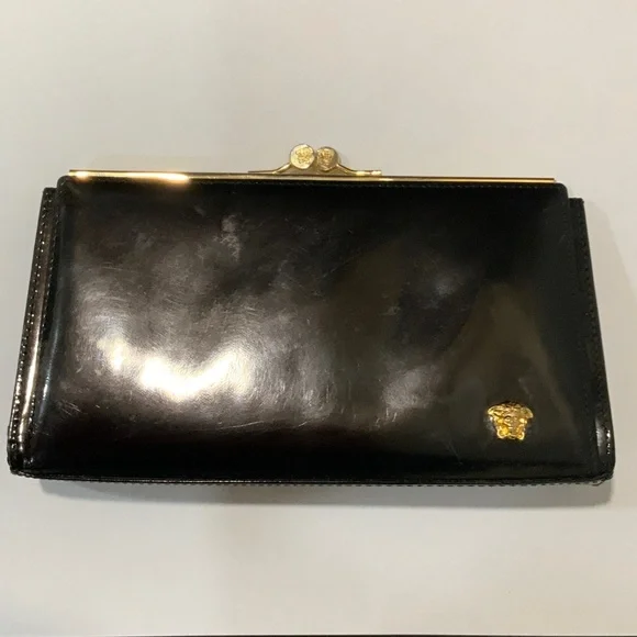 Versace Black and Gold Women's Wallet - Picture 1 of 11